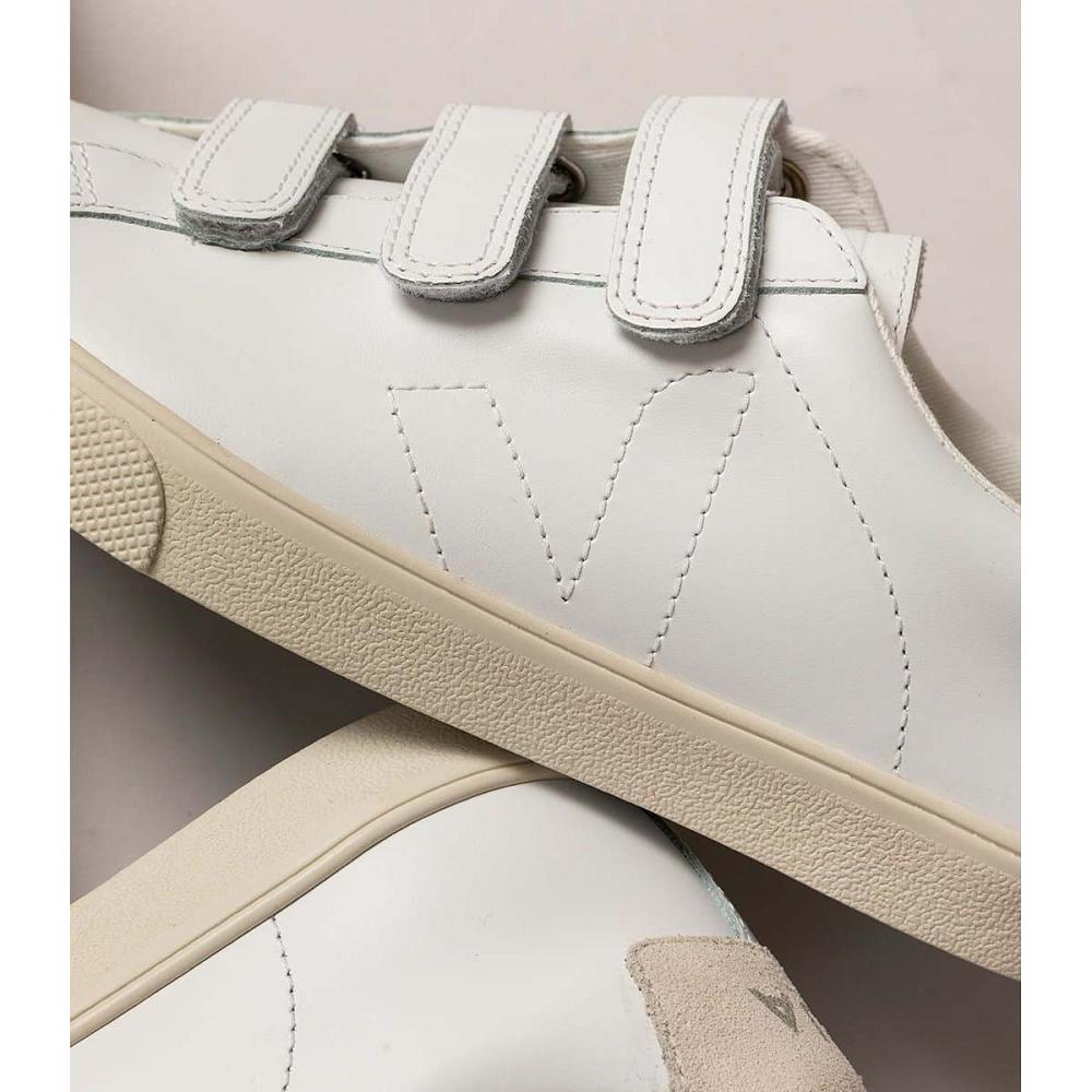 Veja 3-LOCK LEATHER Joggesko Herre Hvite | NO 303CTV